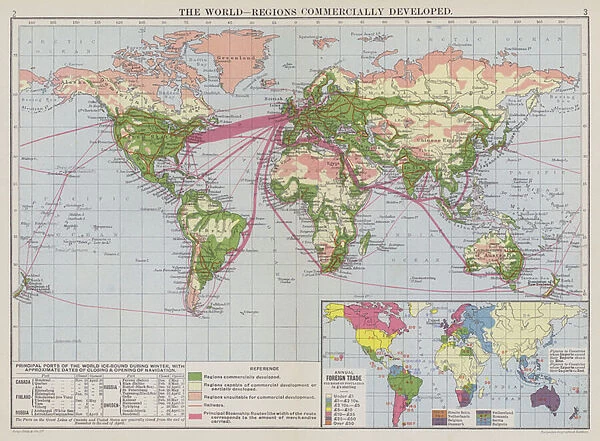The world, regions commercially developed (colour litho)