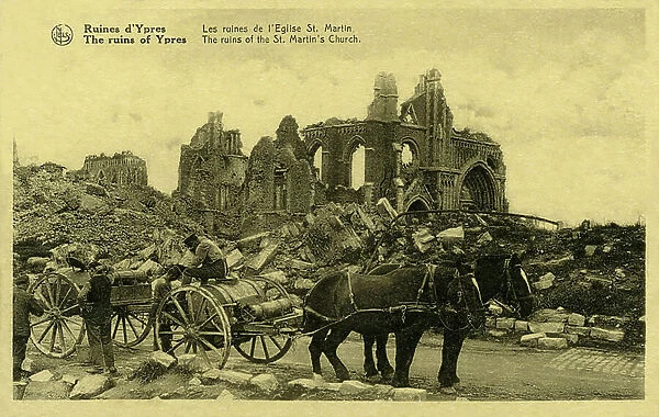 World War 1: Ruins of St. Martin's Church, Ypres