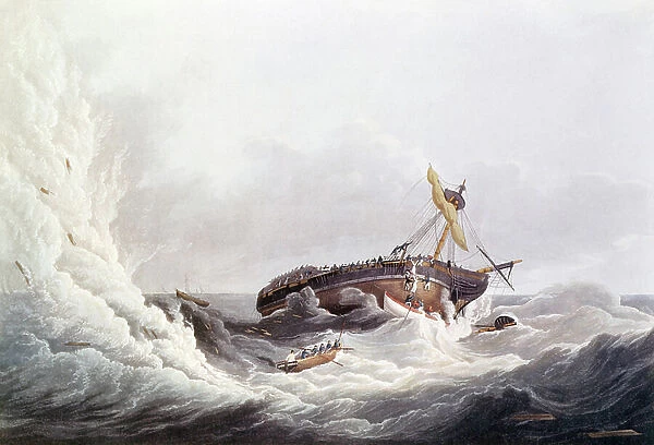 The Wreck of the Lady Burges in 1806 (oil on canvas)