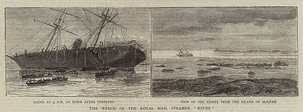 The Wreck of the Royal Mail Steamer 'Boyne'(engraving)