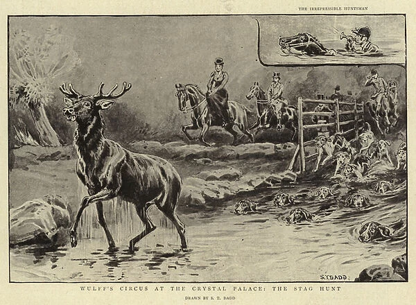 Wulffs Circus at the Crystal Palace, the Stag Hunt (litho)