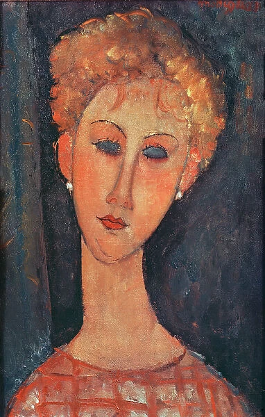 Young Girl with Earrings (oil on canvas)