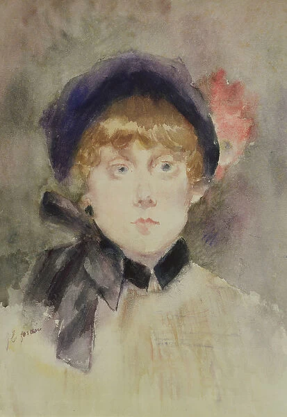 Young Woman in a Blue Hat, 1883 (w  /  c)