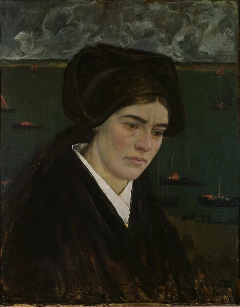 Young Woman at Ile de Sein, 1909 (oil on card)