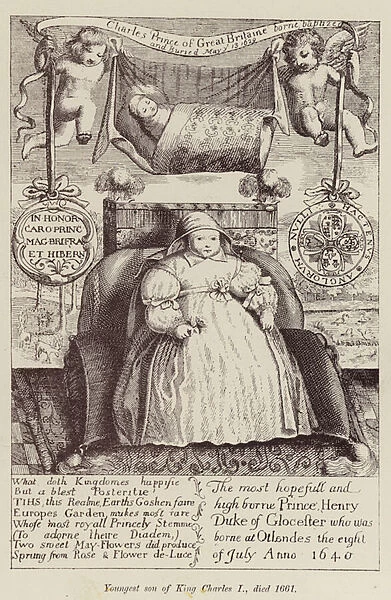 Youngest son of King Charles I, died 1661 (engraving)