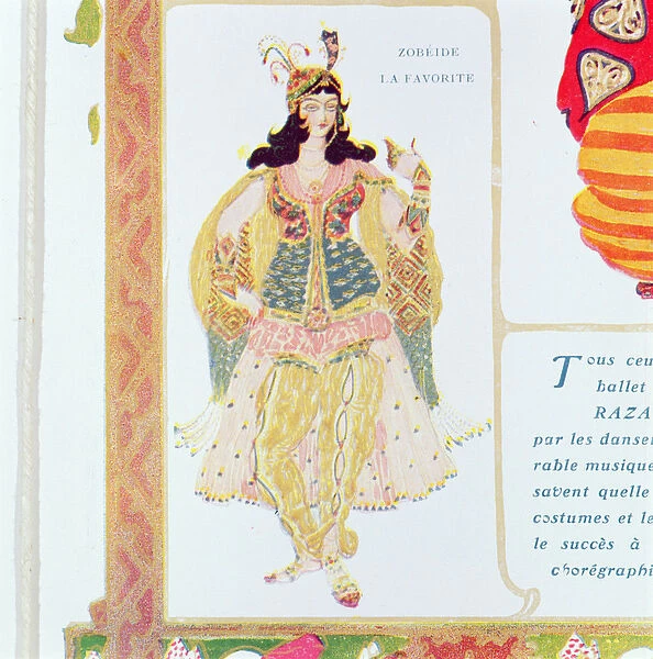 Zobeide, the favourite concubine and leader of the harem of Shariar, costume design