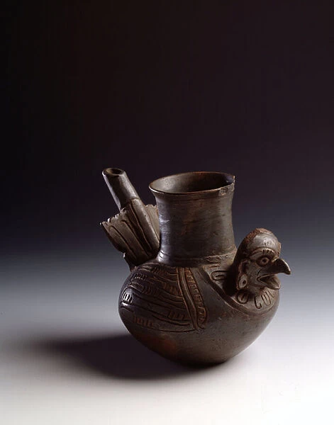 Zoomorphic jar depicting a bird, 600 to 1200 AD (terracotta)