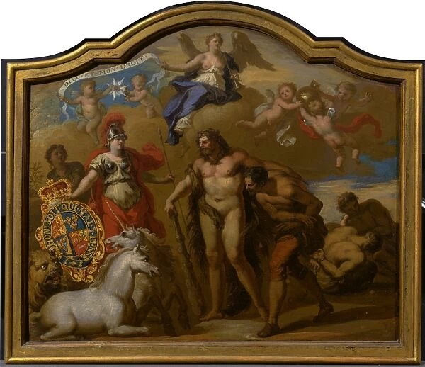 Allegory of the Power of Great Britain by Land, design for a decorative panel for