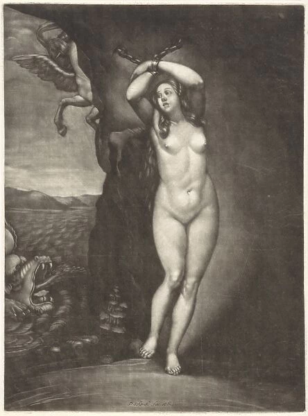 Andromeda Chained to the Rocks, Pieter Schenk (I), 1670 - 1713