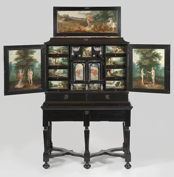 Art Cabinet with painted scenes from Genesis, Anonymous, Frans Francken (II), c. 1650