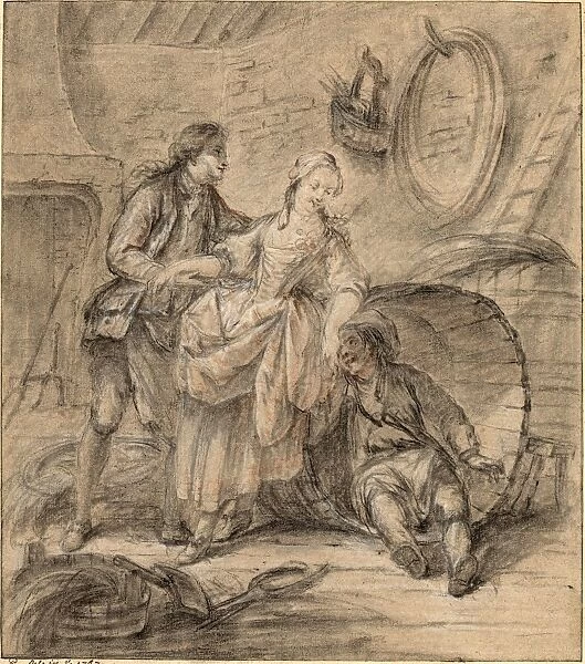 Attributed to Pierre-Antoine Baudouin (French, 1723 - 1769), The Tale of the Cooper s