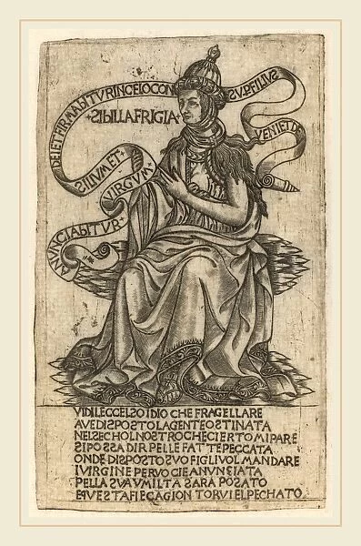 after Baccio Baldini, Phrygian Sibyl, early 15th century, engraving
