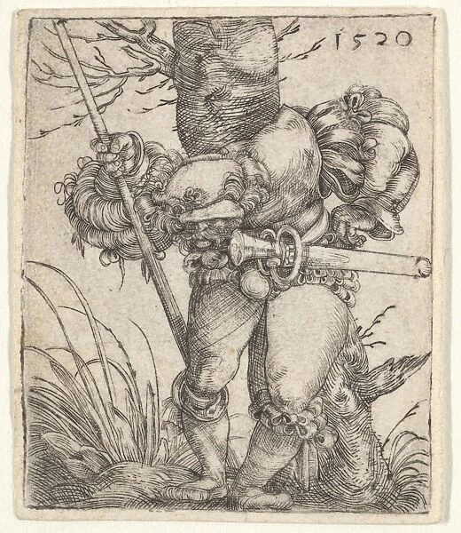 Bending Soldier Leaning Tree 1520 Engraving Sheet