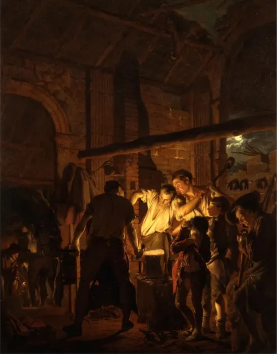 Framed Print : The Blacksmiths Shop Print, a 1771 engraving of a blacksmith at work Framed Print : The Blacksmiths Shop Print, a 1771 engraving of a blacksmith at work