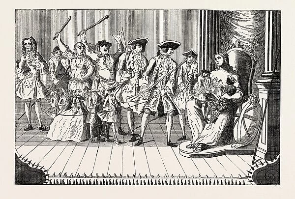 Britannia Disturbed by French Vagrants, Lord Trentham for Westminster, 1749