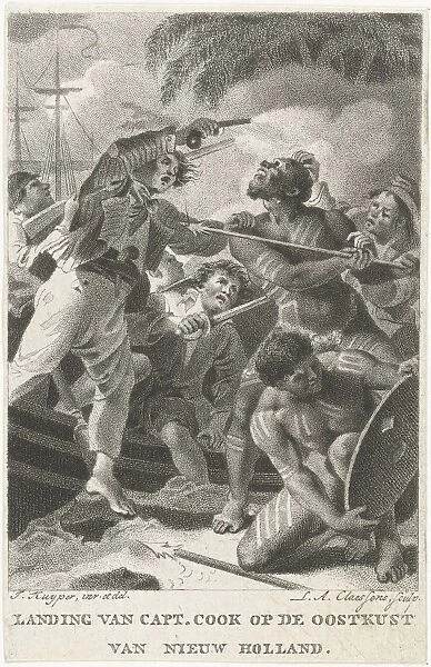 Captain Cook landed in New Holland (Australia), Lambertus Antonius Claessens, 1803