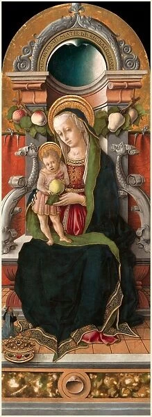 Carlo Crivelli, Italian (c. 1430-1435-1495), Madonna and Child Enthroned with Donor