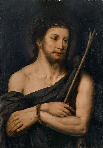 Christ Ecce homo oil panel 41 x 29 cm marked