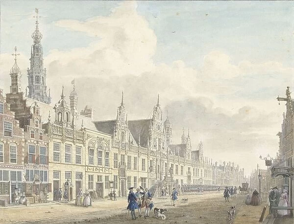 city hall Leiden Jan de Beijer 1751 paper deck paint