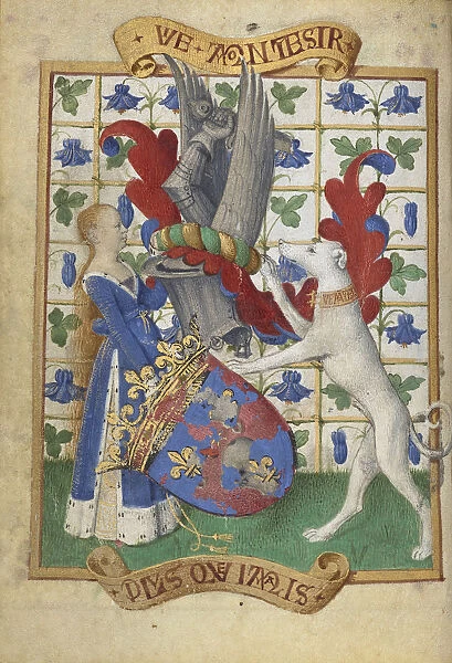 Coat Arms Held Woman Greyhound Jean Fouquet French