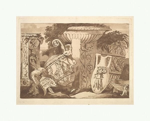 Composition Antique Fragments Leaning Vase Recueil de Compositions par Lagrenee Le Jeune
