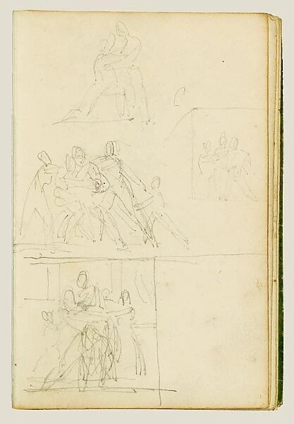 Four compositional studies for a group of figures