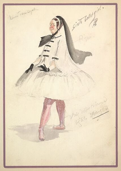 Costume Design Sixth Ballet Girl 1901 Watercolors