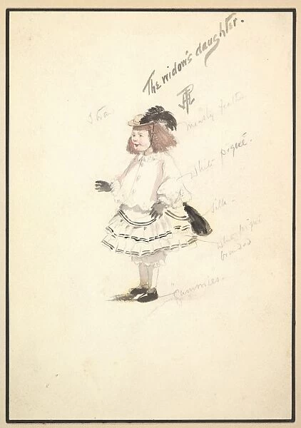 Costume Design Widow Daughter 1901 Watercolors
