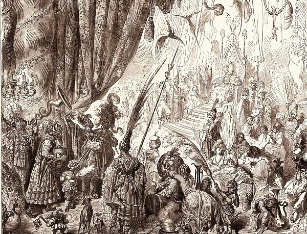 The Court of the King of Serendib, by Gustave Dore, 1832 - 1883, French