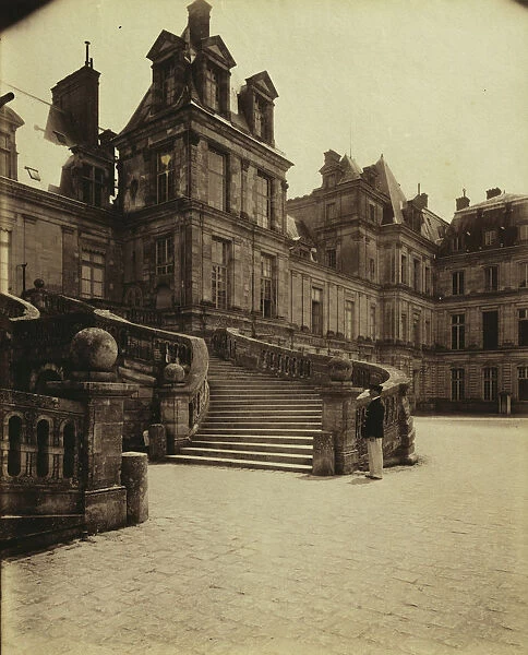 Courtyard Fountainebleau Eugene Atget French