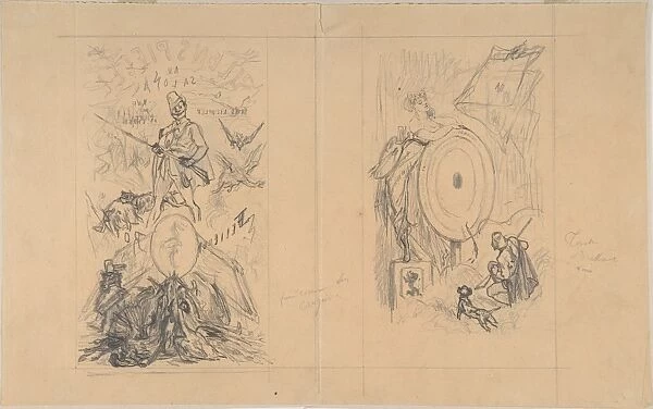 Cover designs Ulenspiegel au Salon ca 1870 graphite