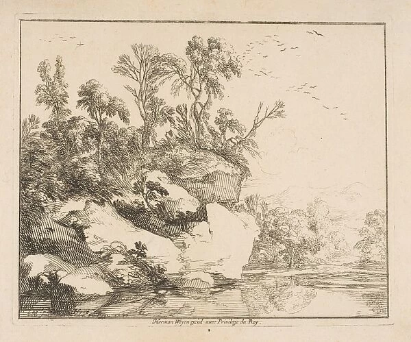 Covered Rocks 1640 Etching first state two Robert-Dumesnil