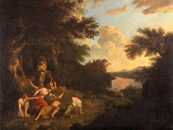 The Death of Orpheus, Landscape by Thomas Jones, 1742-1803, British