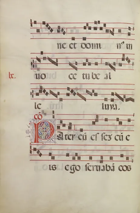 Framed Print : Decorated Initial Print, Tempera and Gold Leaf on Parchment