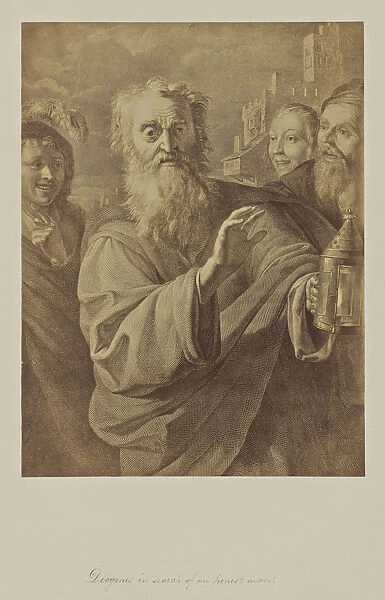 Diogenes search honest man 1865 Albumen silver print