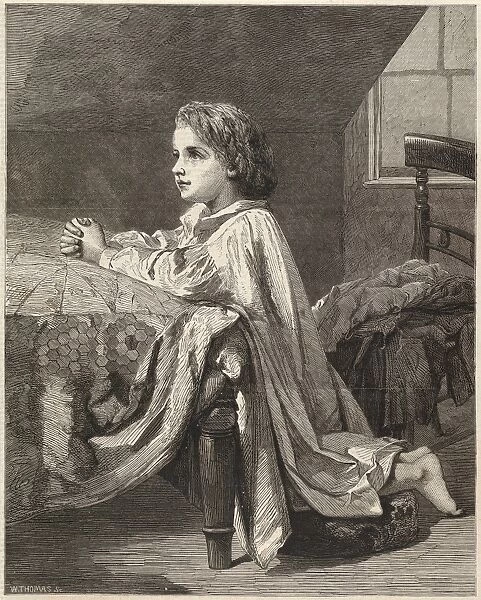Drawings Prints, Print, Childs Prayer, Engraver, Artist, William Luson Thomas