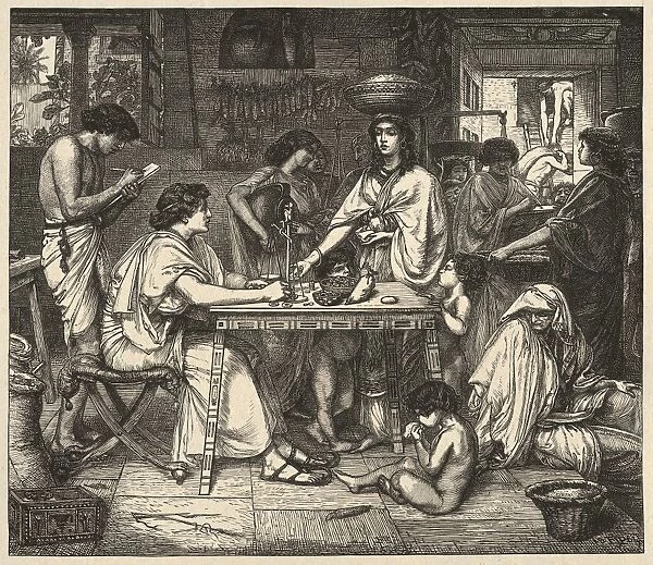 Drawings Prints, Print, Joseph Distributes Corn, Dalziels Bible Gallery, Printer