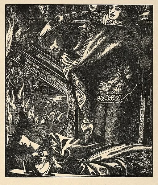 Drawings Prints, Print, Lady Shalott, Tennysons Poems, New York, 1903, Artist