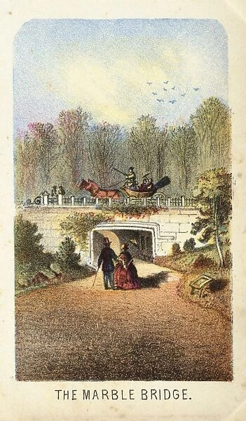 Drawings Prints, Print, Marble Bridge, Lake, series, Views Central Park, New York