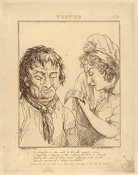 Drawings Prints, Print, Weeping, Le Brun Travested, Caricatures Passions, Artist