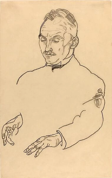 Egon Schiele, Dr. Koller, Austrian, 1890 - 1918, c. 1918, charcoal on japan paper