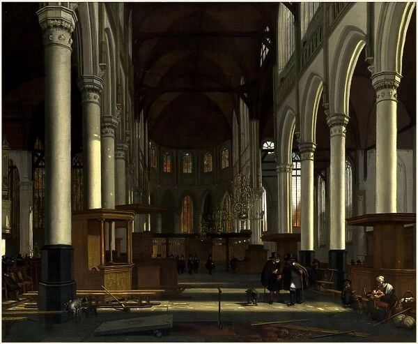 Emanuel de Witte, Dutch (c. 1617-1691-1692), The Interior of the Oude Kerk, Amsterdam, c