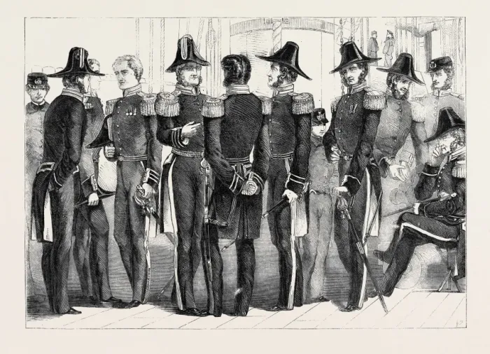 Framed Print : Naval Uniform Engraving Print