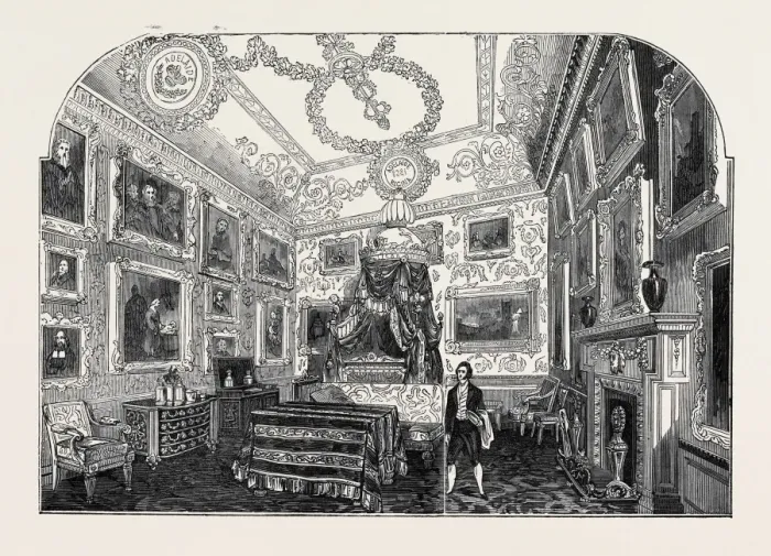 Framed Print : Print of the King's Bed Chamber at Windsor Castle Framed Print : Print of the King's Bed Chamber at Windsor Castle
