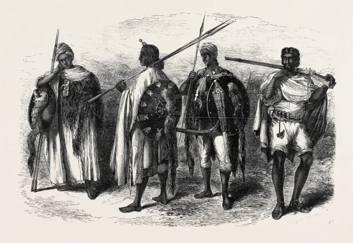 Framed Print : Abyssinian Warriors Engraving Print