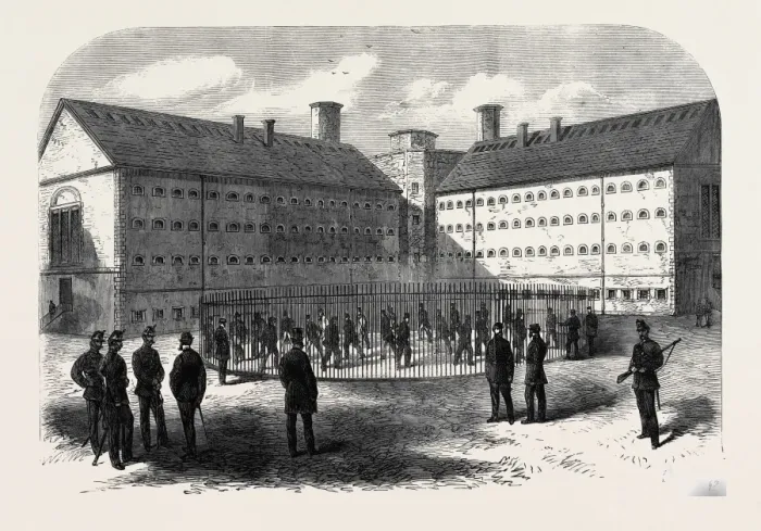 Framed Print : Mountjoy Prison Interior Print, 1866