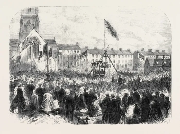 Framed Print : Lord Ravensworth Laying Foundation Stone Print, 3938 x 2881 pixels