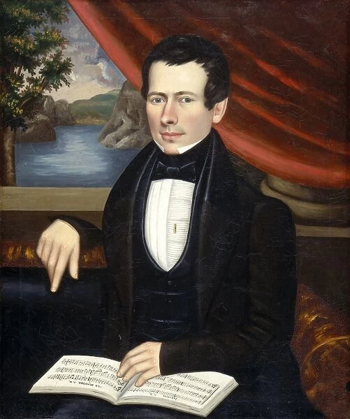 Erastus Salisbury Field (American, 1805 - 1900), Man with a Tune Book: Possibly Mr
