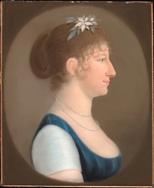European 19th Century, Hellene von Sleben, c. 1800, pastel on blue wove paper