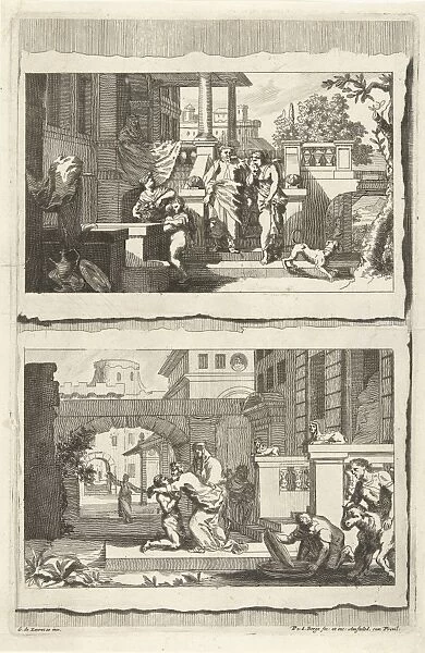 Expulsion of Hagar and Ishmael and the return of the prodigal son, Pieter van den Berge